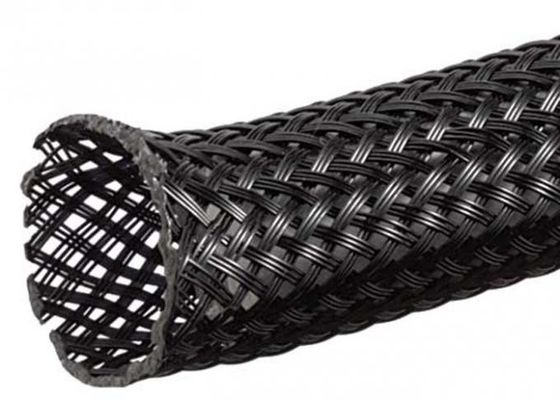 ISO9001 PET Expandível Braided Sleeve Self Extinguishing 60s