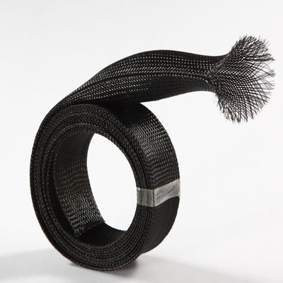 ISO9001 PET Expandível Braided Sleeve Self Extinguishing 60s