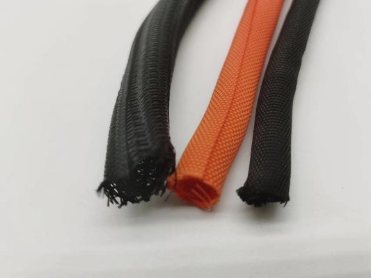 Design de auto-fechamento de cabo trenzado de PET, revestimento retardador de chama para gestão de cabos